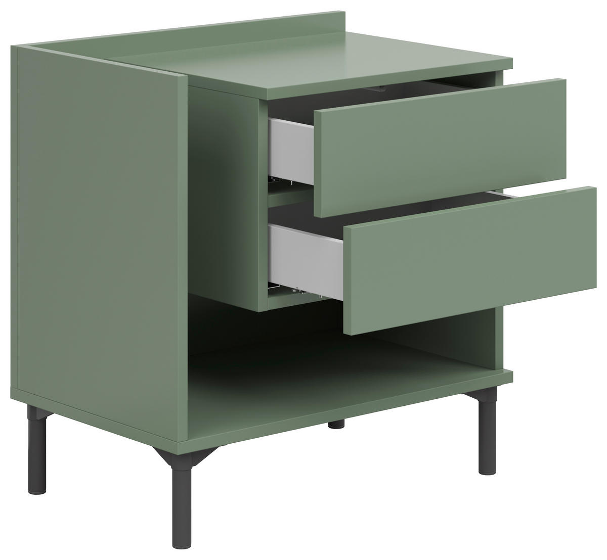 NACHTKÄSTCHEN 60/62/38 cm  in Salbeigrün  - Salbeigrün/Graphitfarben, Design, Holzwerkstoff/Kunststoff (60/62/38cm) - Lomoco