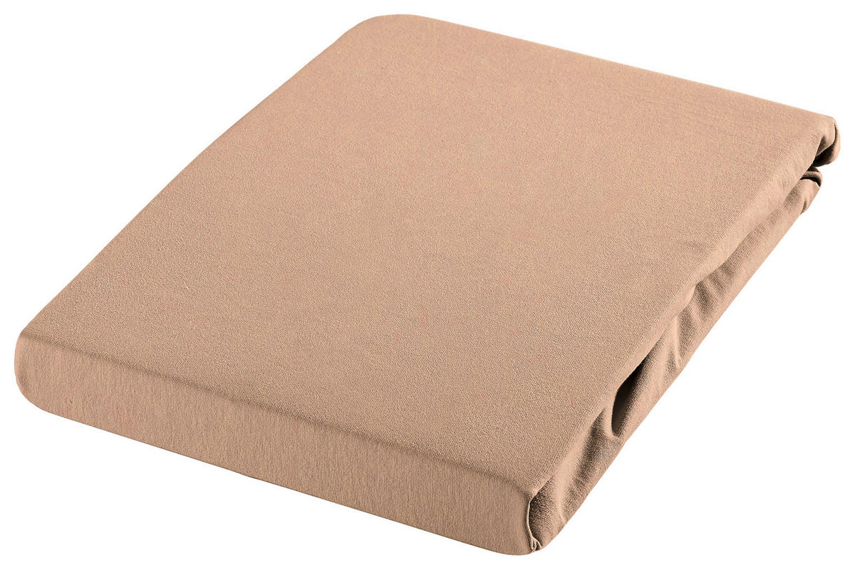 SPANNBETTTUCH Jersey  - Braun, Basics, Textil (140-160/200-220cm) - Novel