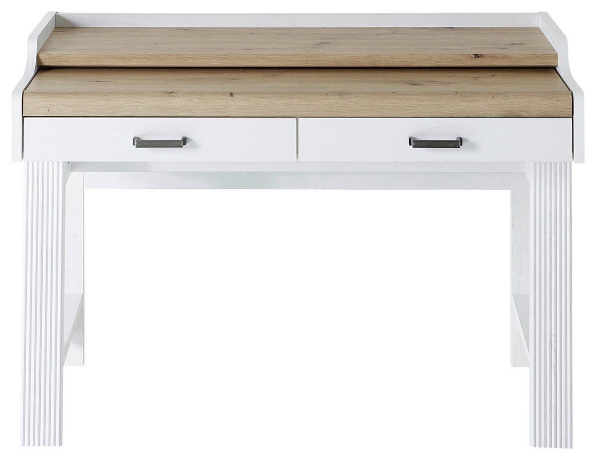 SEKRETÄR 120/84/53 cm  - Weiß/Eiche Artisan, KONVENTIONELL, Holzwerkstoff/Metall (120/84/53cm) - Carryhome