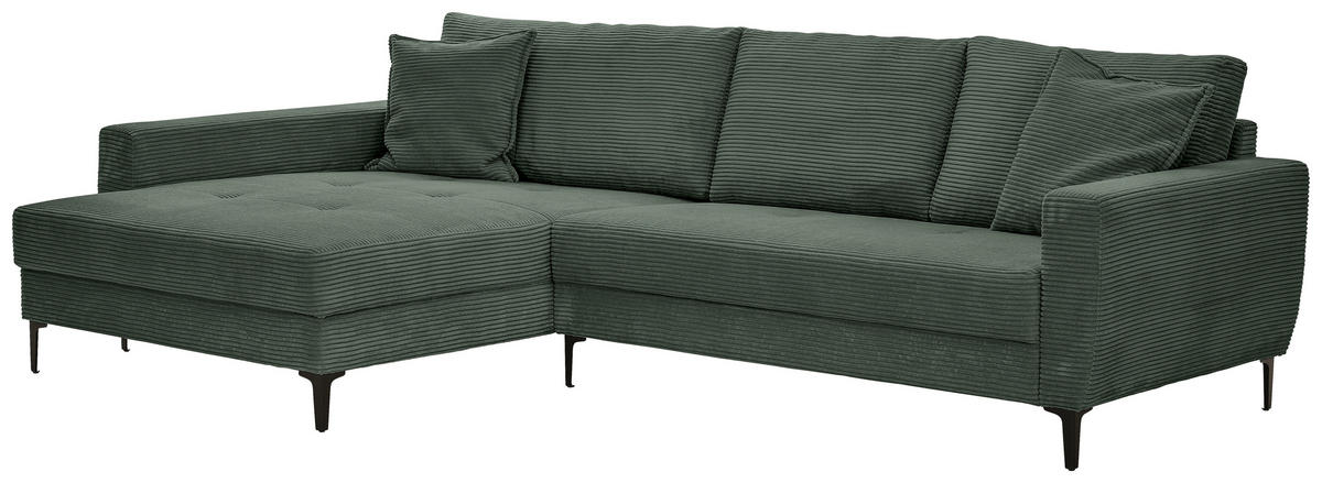 HÖRNSOFFA i manchester skogsgrön  - skogsgrön/svart, Design, metall/textil (174/283cm) - Livetastic