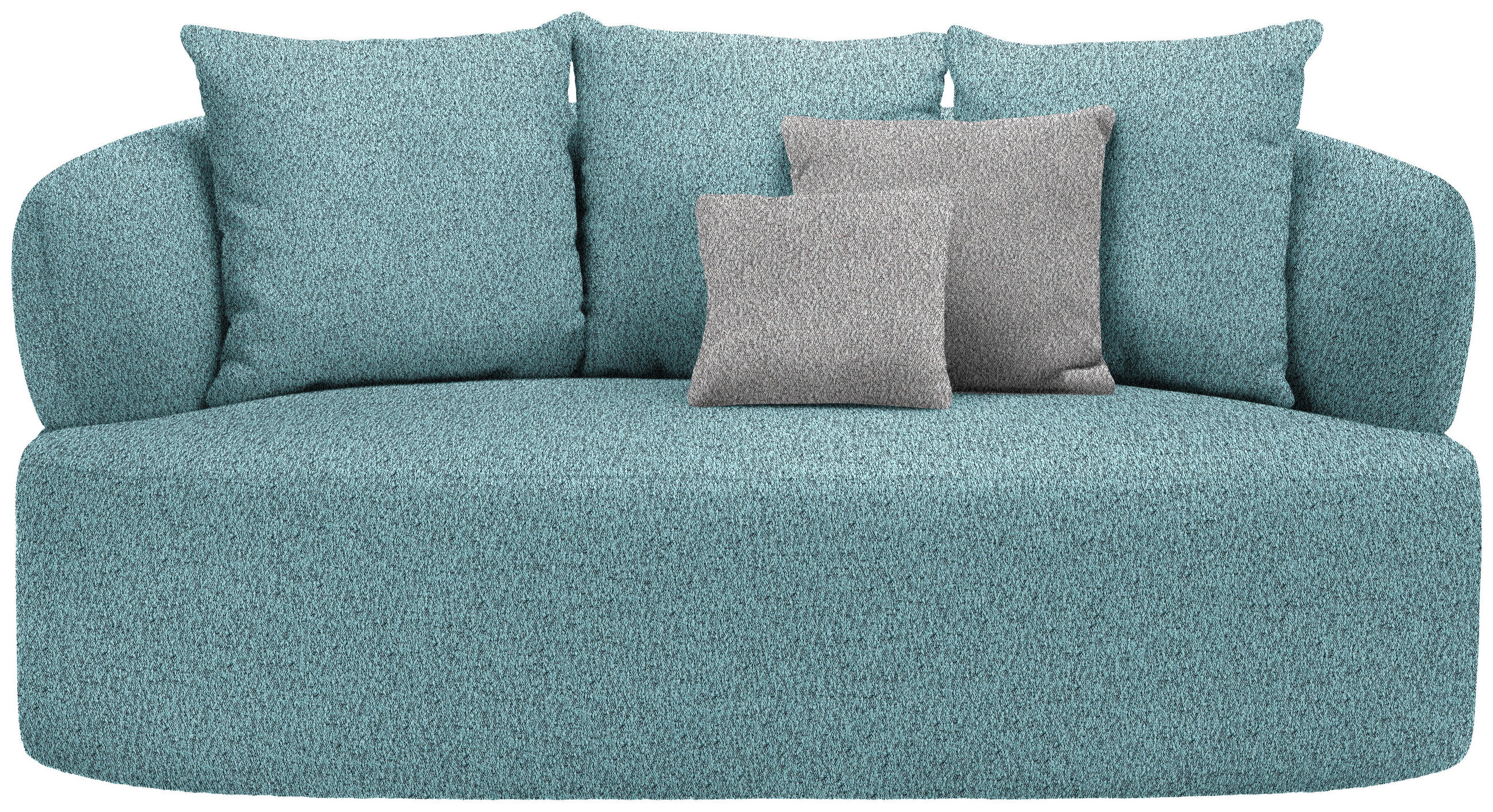 2-SITZER-SOFA in Bouclé Schwarz, Türkis  - Türkis/Taupe, MODERN, Kunststoff/Textil (177/86/105cm) - Hom`in