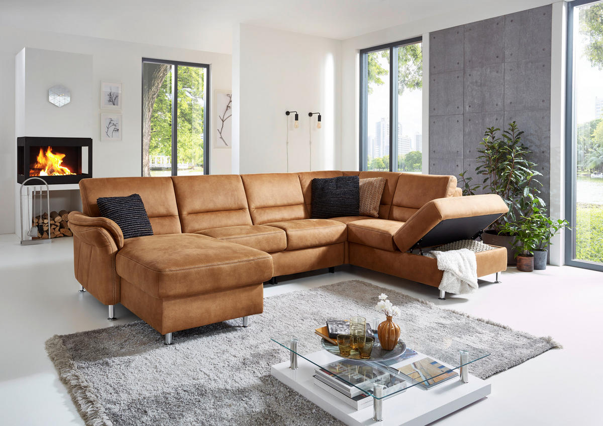 SOFFA - aluminiumfärg/rostfärgad, Klassisk, metall/textil (173/321/203cm) - Beldomo System