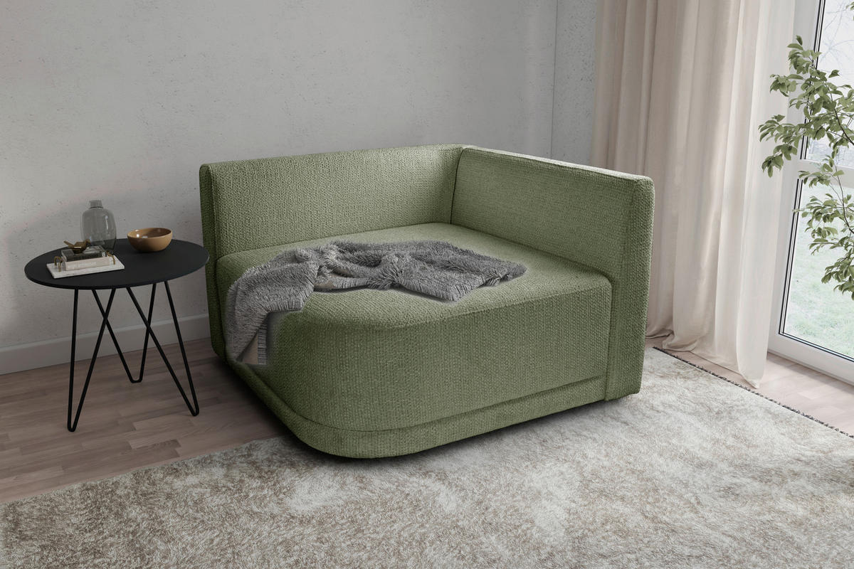 SOFA ZURI in Struktur Grün  - Creme/Schwarz, Trend, Kunststoff/Textil (110/75/115cm) - Livetastic
