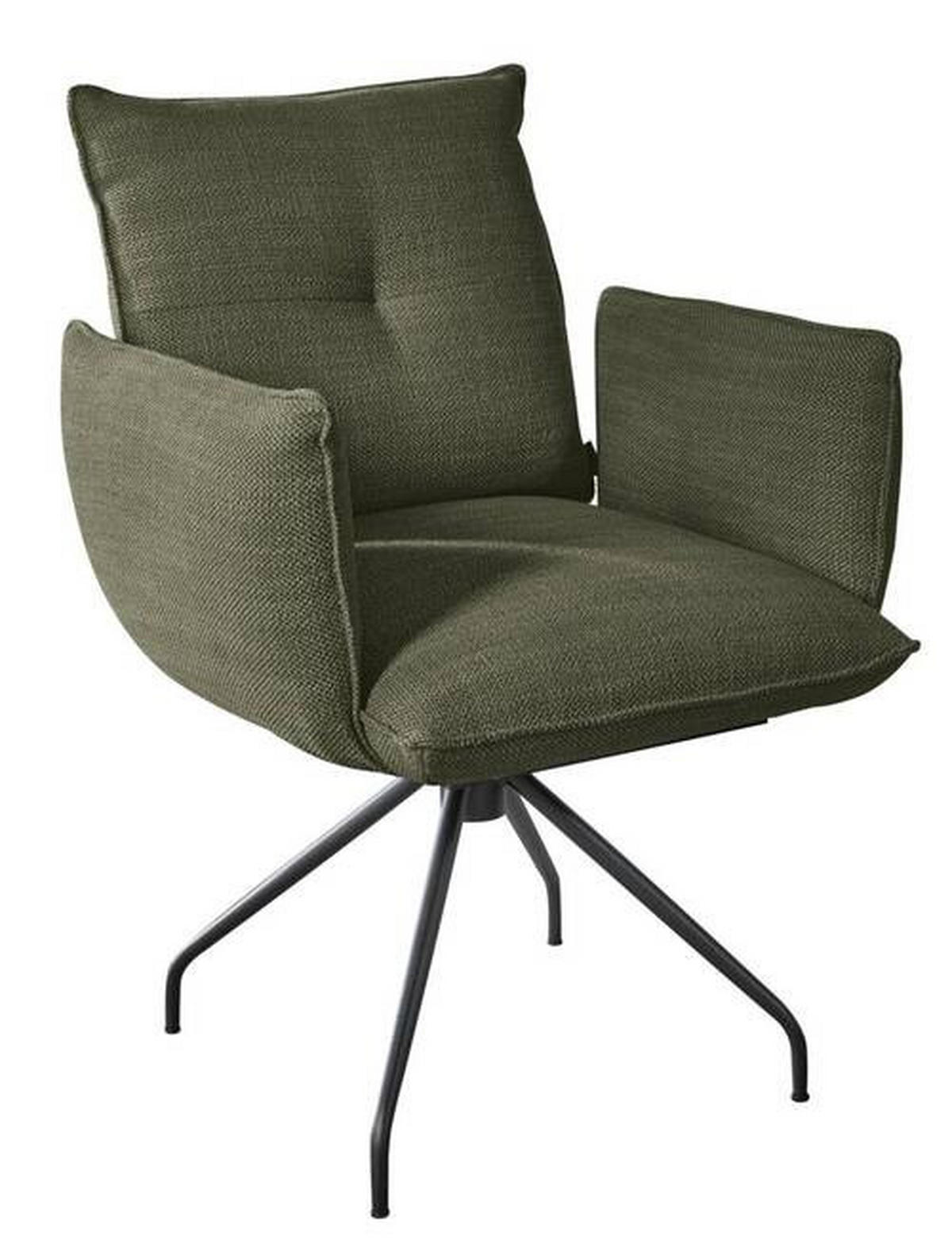 ARMLEHNSTUHL  in Stahl Struktur  - Schwarz/Grün, Design, Textil/Metall (65/90/70cm) - Dieter Knoll