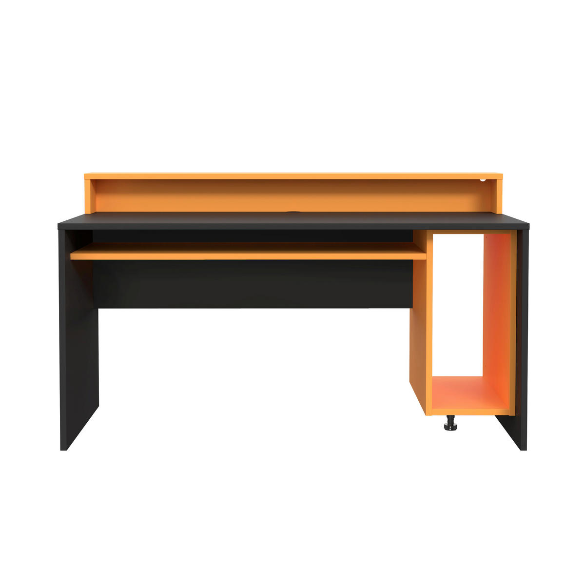 GAMINGTISCH Orange, Schwarz  - Schwarz/Orange, MODERN, Holzwerkstoff/Kunststoff (160/69/93,8cm) - MID.YOU