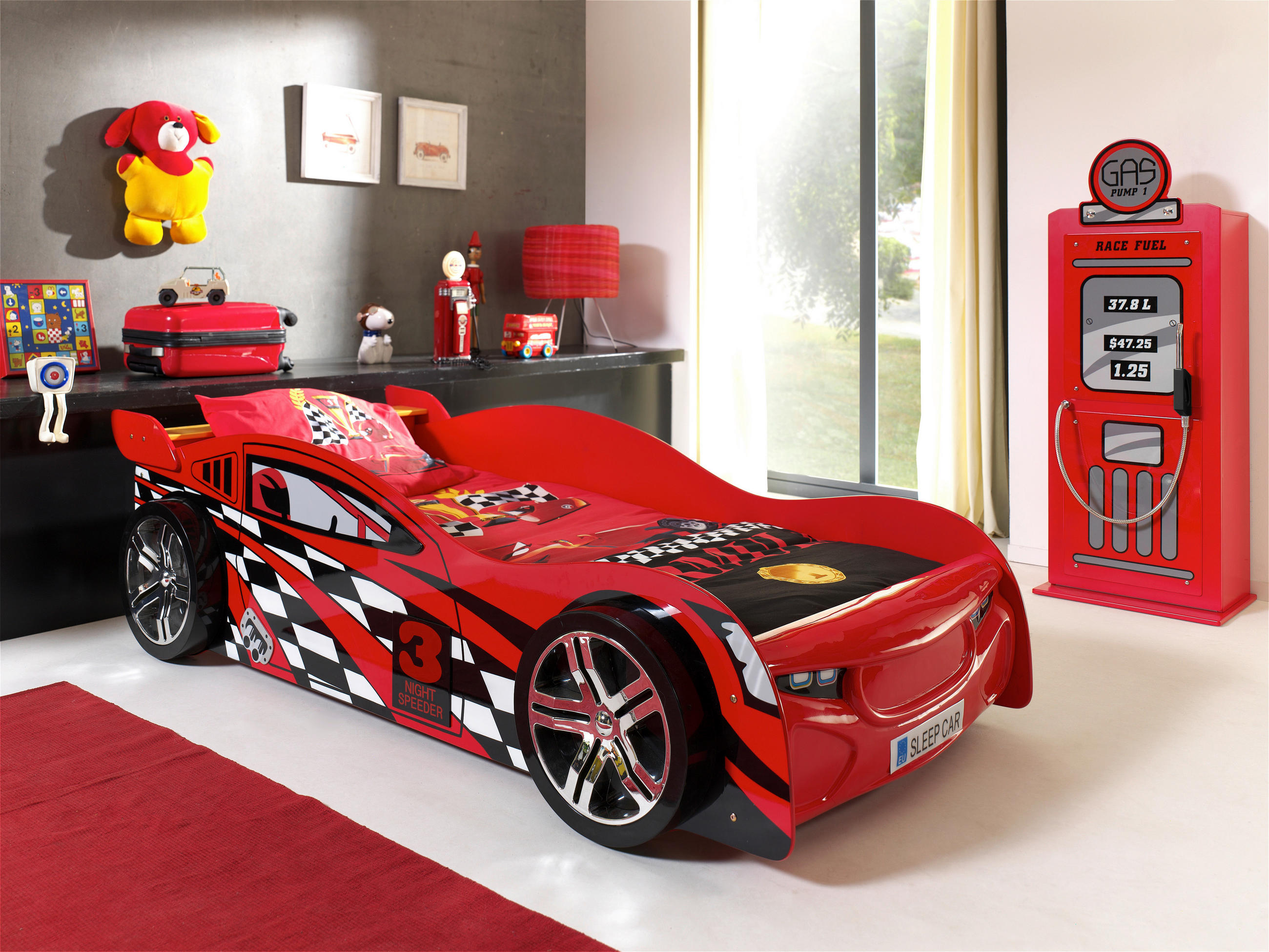 Autobett Night Speeder 90x200 Cm Rot +verzierungen