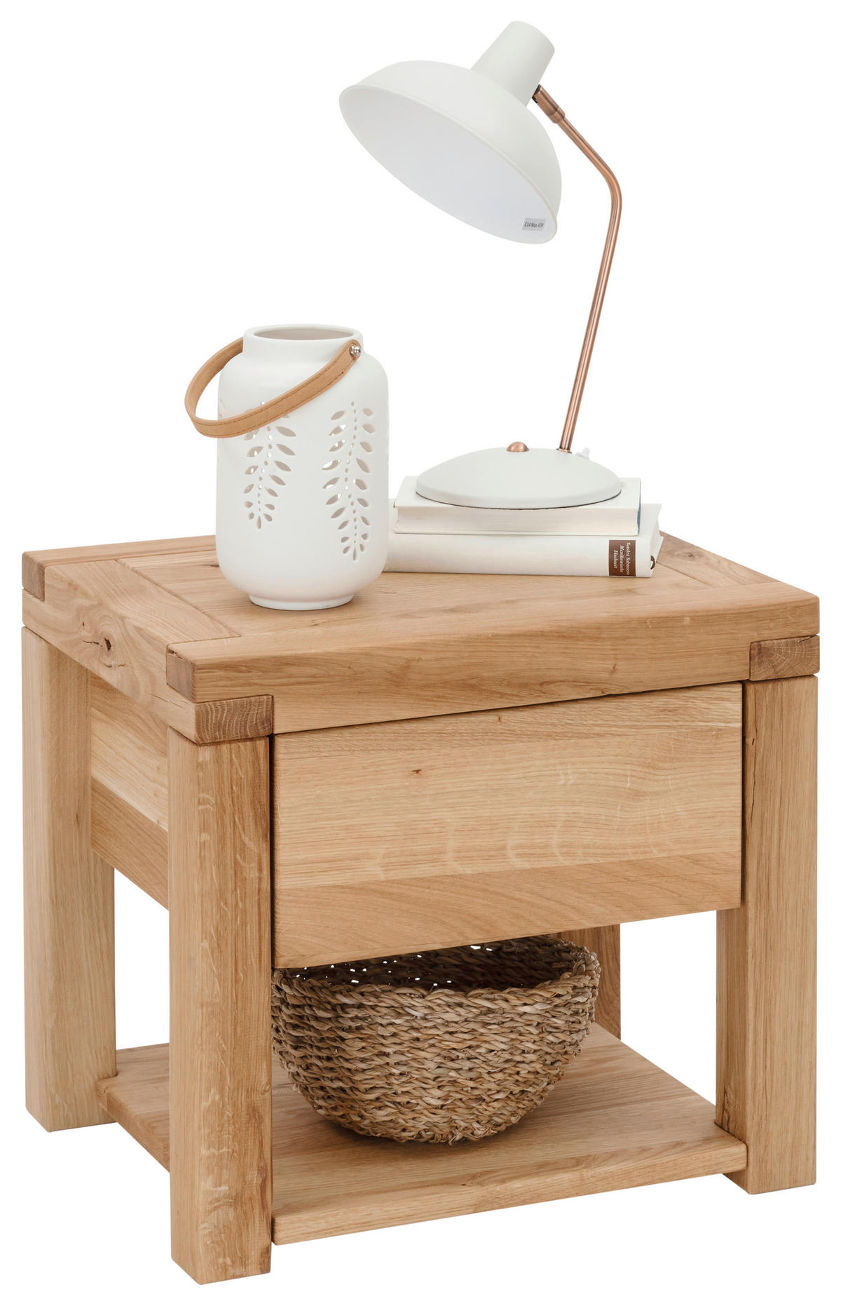 NOČNÍ STOLEK, dub, barvy dubu, 50/45/40 cm - barvy dubu, Natur, dřevo (50/45/40cm) - Linea Natura
