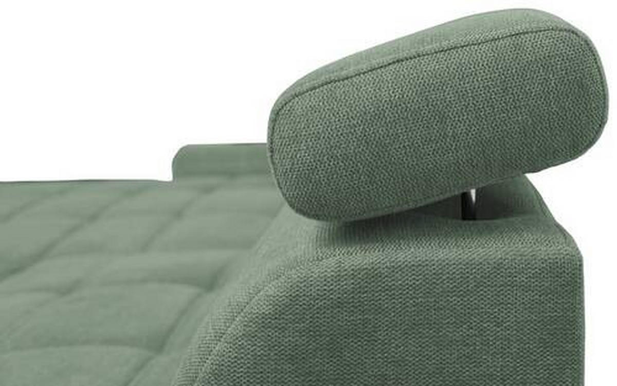 ECKSOFA in Webstoff Grün  - Weiss/Schwarz, Design, Kunststoff/Textil (276/173cm) - Stylife