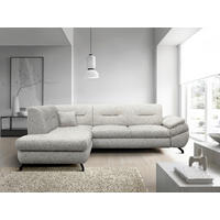 ECKSOFA Beige Struktur, Plüsch  - Beige/Schwarz, Design, Textil/Metall (201/274cm) - MID.YOU