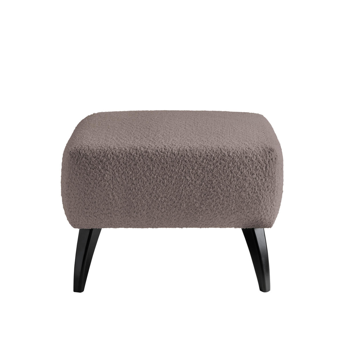 HOCKER Bouclé Taupe  - Taupe/Schwarz, MODERN, Holz/Textil (66/44/66cm) - MID.YOU