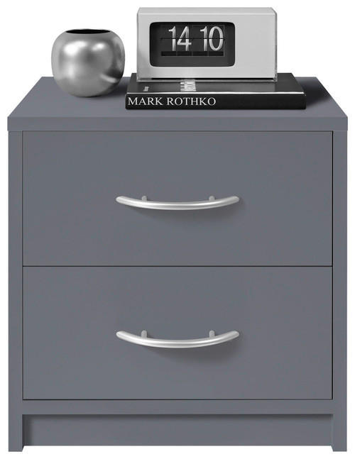 SÄNGBORD i grafitfärgad - grafitfärgad/grå, Basics, trämaterial/plast (38,5/39/28,2cm) - Best Price