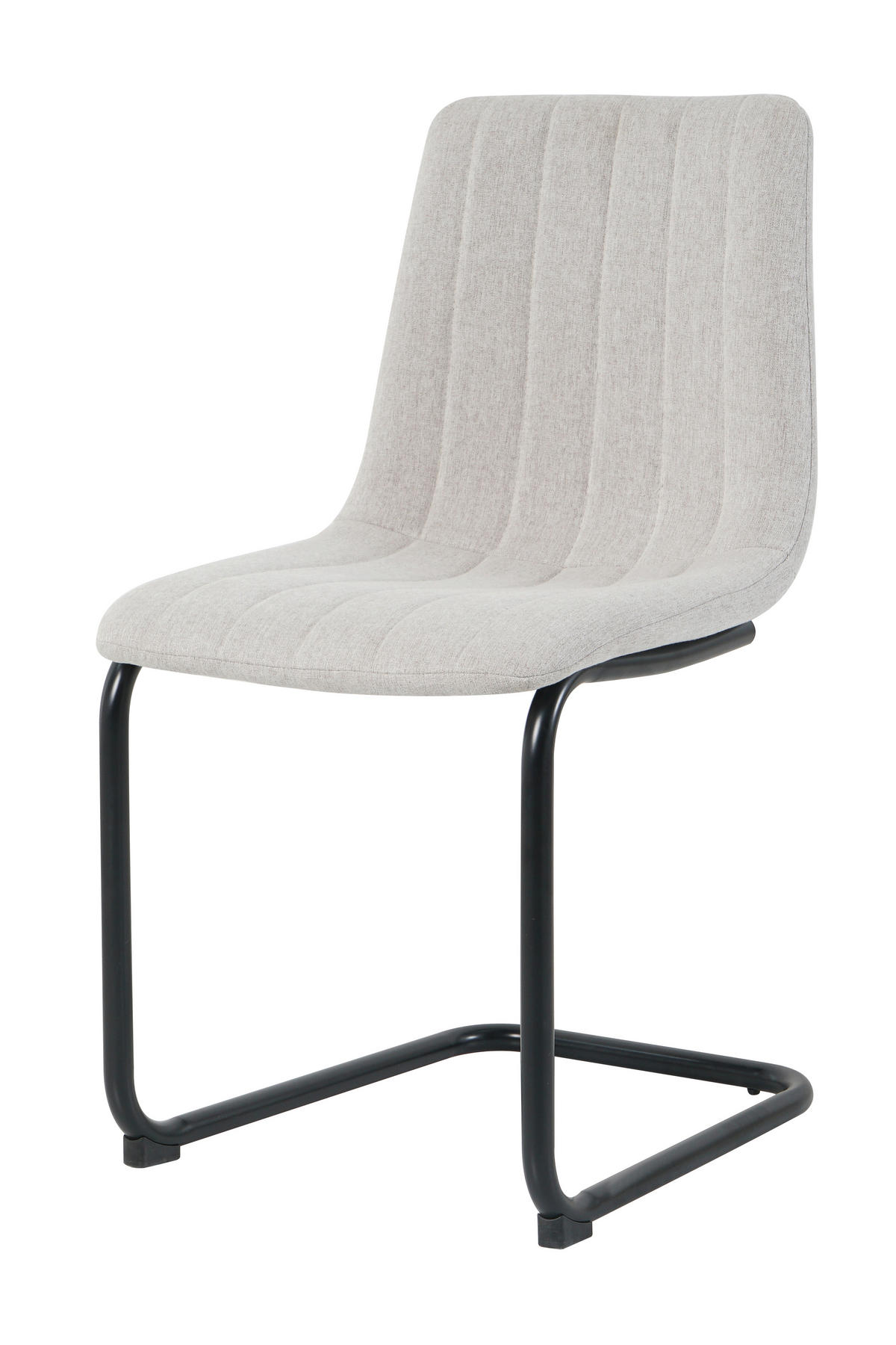 STUHL-SET 2 Stück  in Struktur Textil  - Beige/Schwarz, Design, Textil/Metall (43/87/53cm) - Livetastic