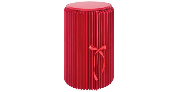 HOCKER in Kunststoff, Papier, Holzwerkstoff Rot  - Rot, Design, Papier/Holzwerkstoff (32/50cm) - Ambia Home