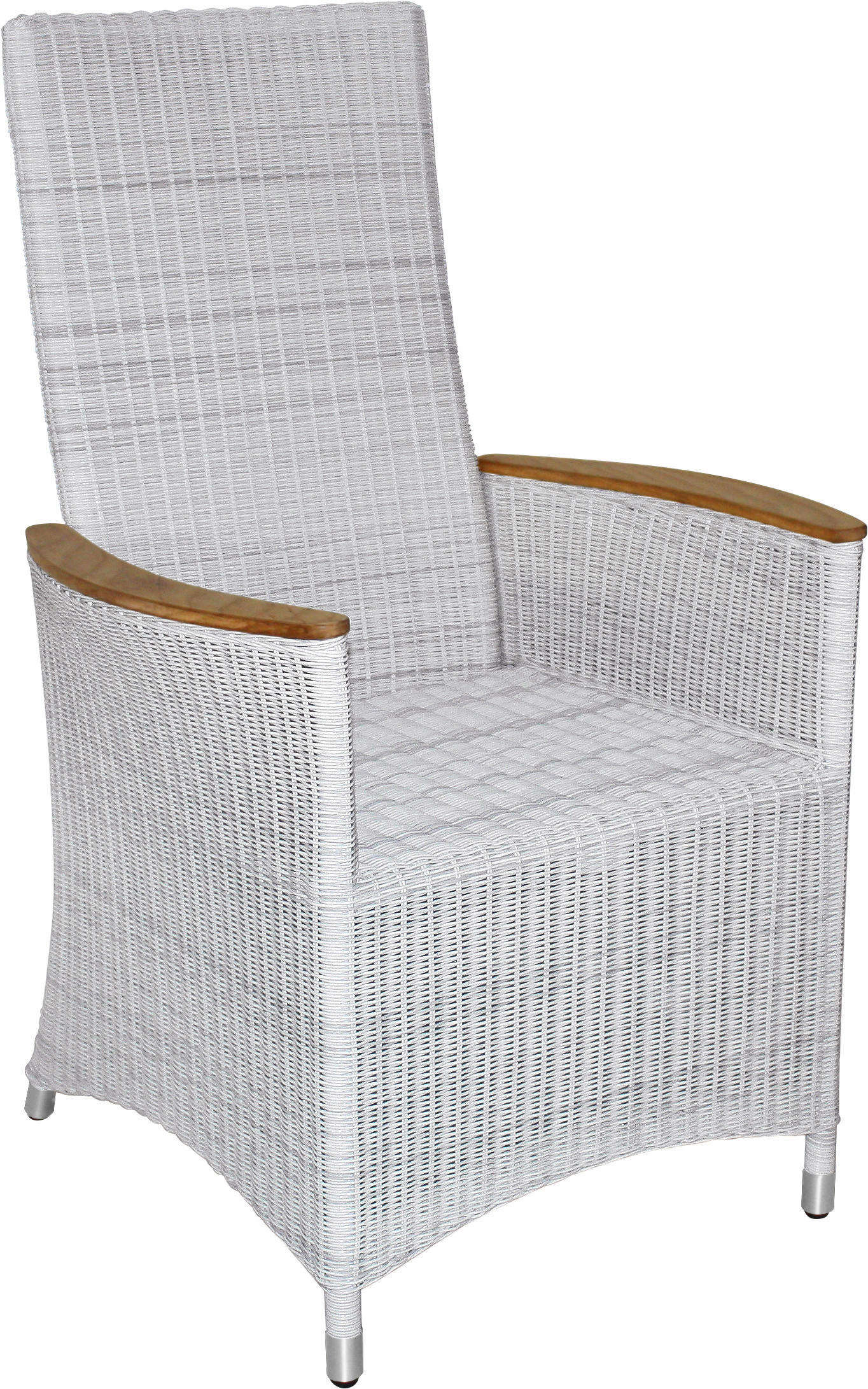 GARTENSESSEL Teakholz Aluminium Weiß, Alufarben, Teakfarben  - Alufarben/Weiß, Design, Holz/Kunststoff (67/107/67cm) - Zebra 