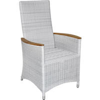 GARTENSESSEL Teakholz Aluminium Weiß, Alufarben, Teakfarben  - Alufarben/Weiß, Design, Holz/Kunststoff (67/107/67cm) - Zebra 