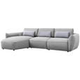 ECKSOFA  in Chenille Greige  190/340 cm  - Greige/Silberfarben, Design, Kunststoff/Textil (190/340cm) - Belluti