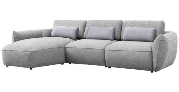ECKSOFA  in Chenille Greige  190/340 cm  - Greige/Silberfarben, Design, Kunststoff/Textil (190/340cm) - Belluti