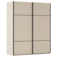 SCHWEBETÜRENSCHRANK Champagner  - Champagner/Schwarz, Konventionell, Holzwerkstoff/Metall (162/223/68cm) - Novel