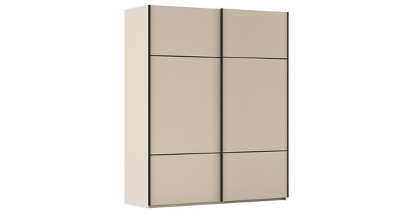 SCHWEBETÜRENSCHRANK  in Champagner  - Champagner/Schwarz, KONVENTIONELL, Holzwerkstoff/Metall (162/223/68cm) - Novel
