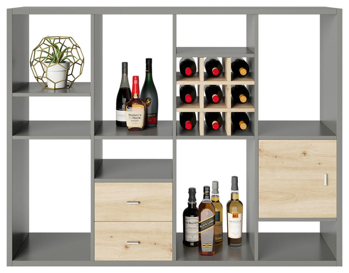 REGAL Grau  - Grau, Basics, Holzwerkstoff (113/147/34cm) - MID.YOU