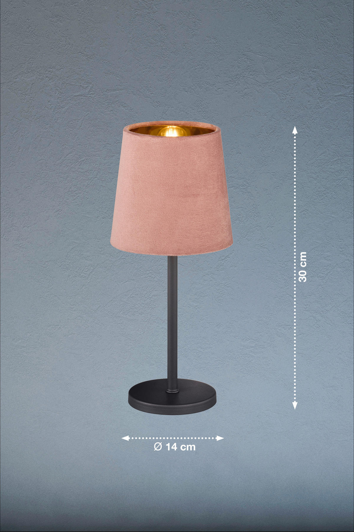 NAMIZNA SVETILKA        14/30 cm       - roza/črna, Basics, kovina/tekstil (14/30cm)