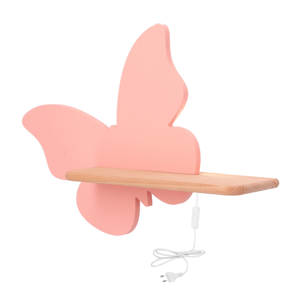 VÄGGLAMPA FÖR BARN Butterfly 40/12/29.5 cm   - pink, Basics, metall/trämaterial (40/12/29.5cm)