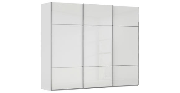 SCHWEBETÜRENSCHRANK in Grau, Weiß - Chromfarben/Weiß, KONVENTIONELL, Glas/Holzwerkstoff (242/223/68cm) - Novel