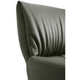 ARMLEHNSTUHL  Lederauswahl, Sitzfläche 360° drehbar, automatische Rückholfunktion  Echtleder  - Schwarz/Olivgrün, Design, Leder/Metall (64/86/63cm) - Dieter Knoll