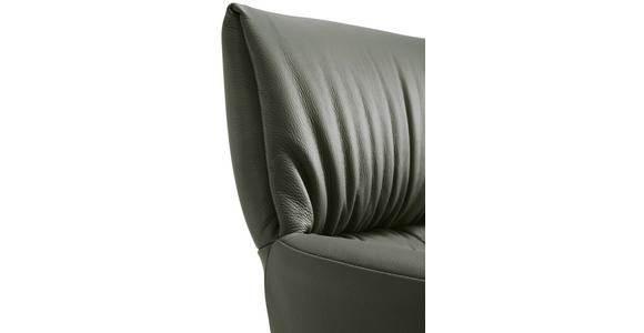 ARMLEHNSTUHL  Lederauswahl, Sitzfläche 360° drehbar, automatische Rückholfunktion  Echtleder  - Schwarz/Olivgrün, Design, Leder/Metall (64/86/63cm) - Dieter Knoll