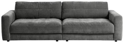BIGSOFA in Cord Dunkelgrau  - Dunkelgrau/Schwarz, Modern, Textil (264/83/126cm) - Trendmanufaktur