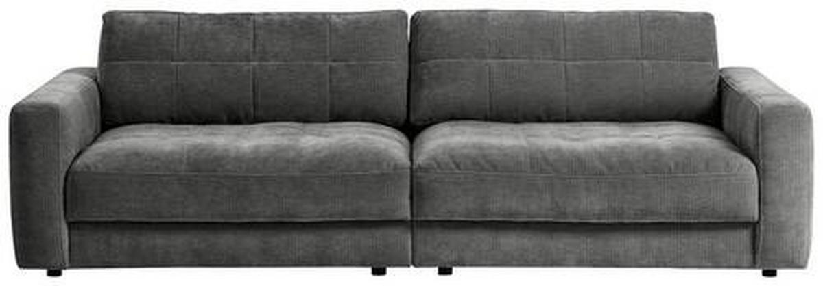 BIGSOFA in Cord Dunkelgrau  - Dunkelgrau/Schwarz, Modern, Textil (264/83/126cm) - Trendmanufaktur
