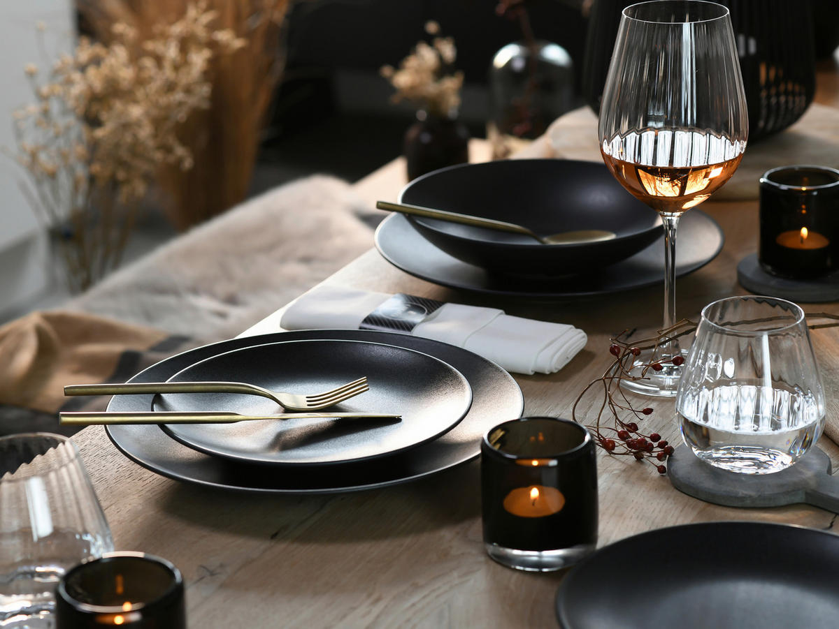KOMBISERVICE Soft Touch 24-teilig  - Schwarz, Basics, Keramik - Creatable