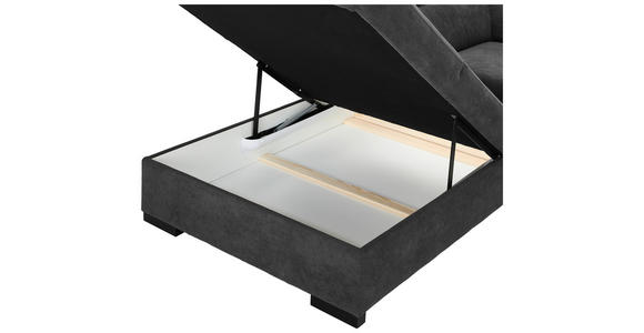 ECKSOFA  in Webstoff Dunkelgrau  - Dunkelgrau/Schwarz, KONVENTIONELL, Holz/Textil (244/283cm) - Carryhome