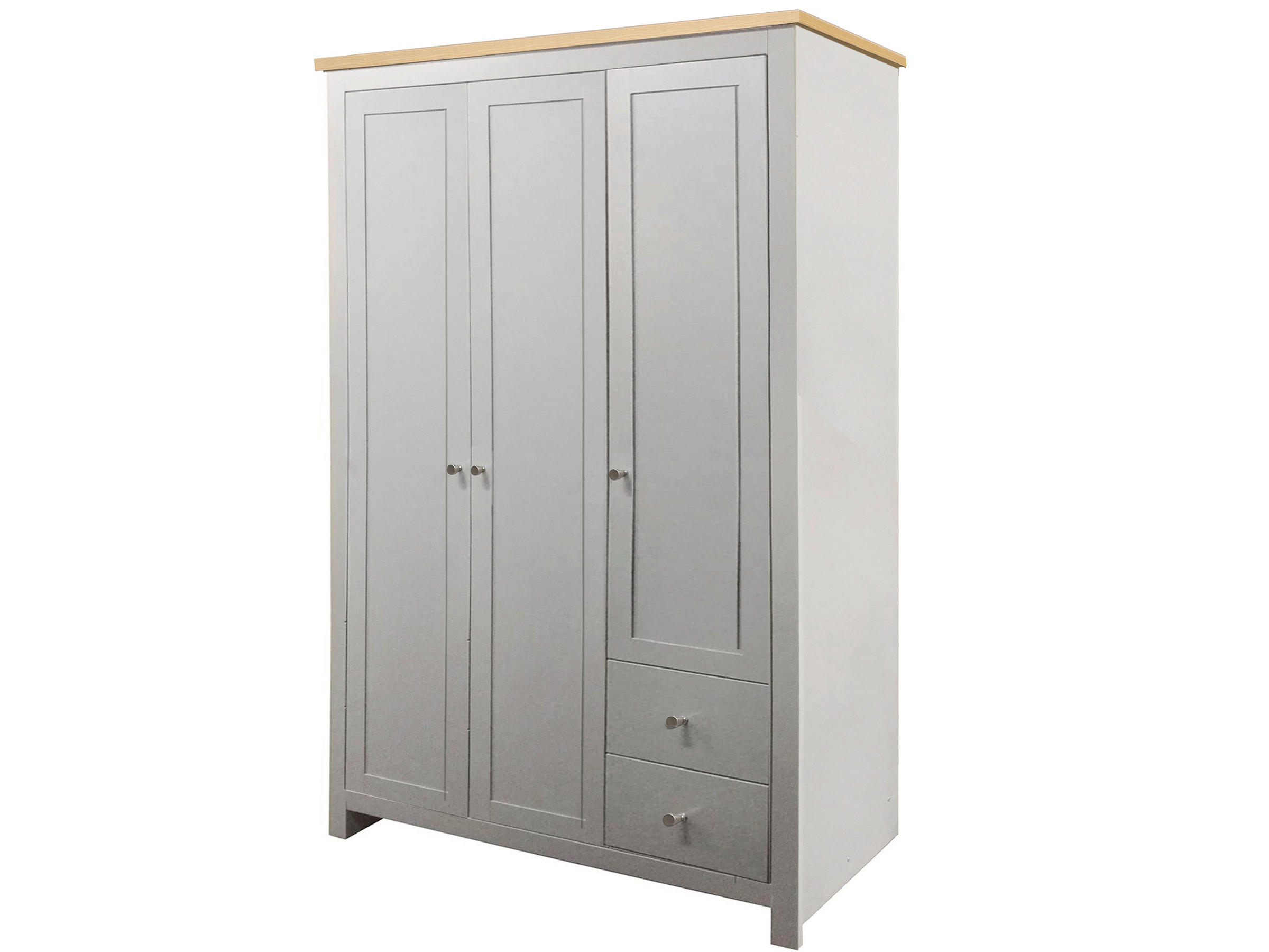 Mid.you Garderobenschrank Emerald Grau, Eiche 112x180x52 cm