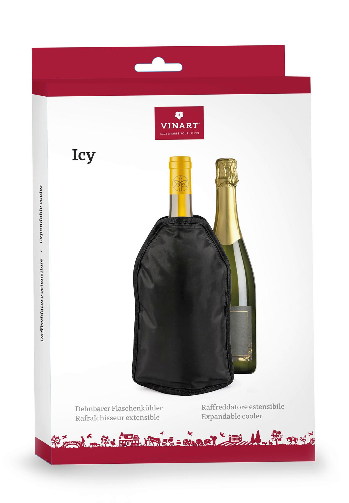 FLASCHENKÜHLER - Schwarz, Basics, Kunststoff (16,10/2,10/25,20cm) - Vacu Vin