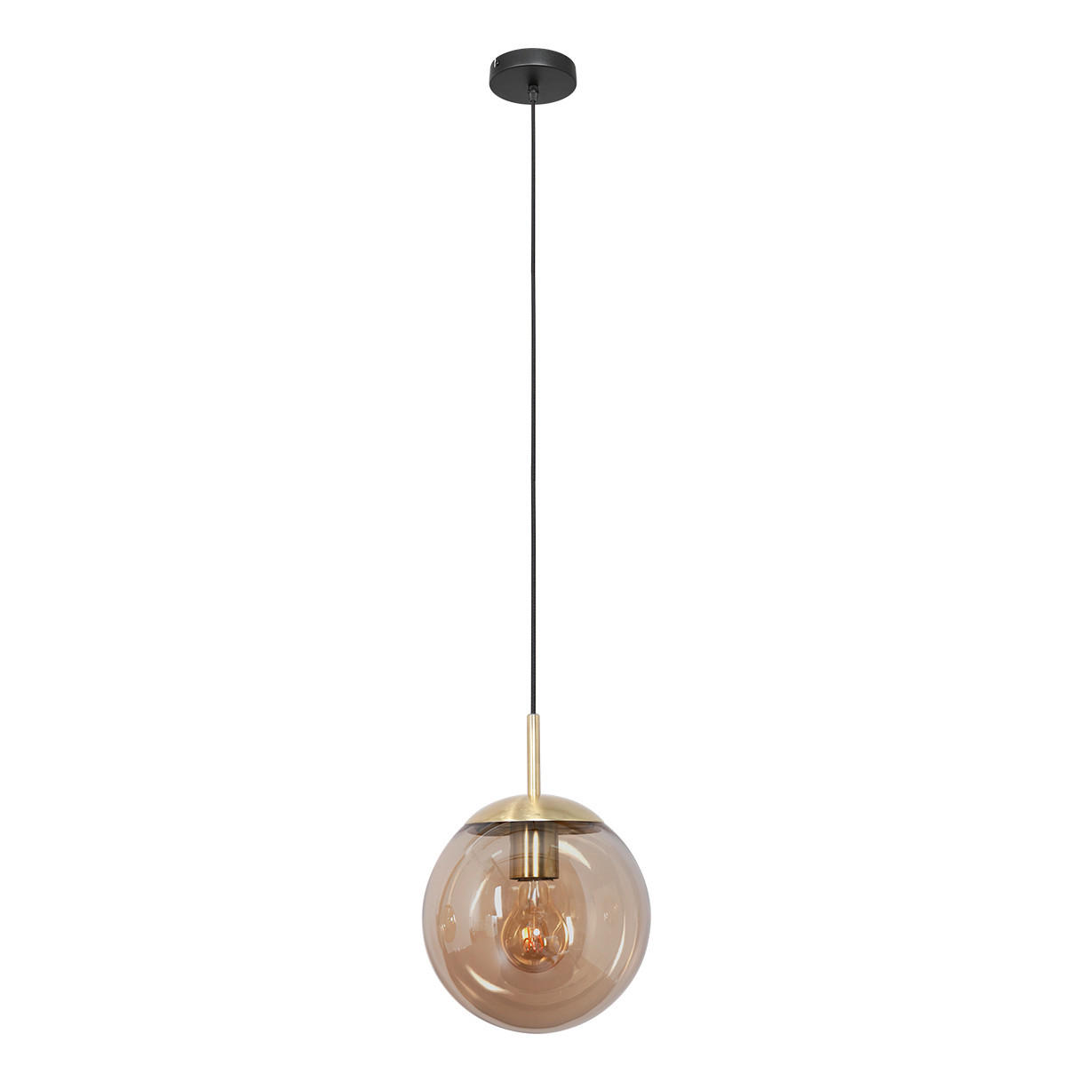 HÄNGELEUCHTE Bollique 30/180 cm   - Messingfarben, KONVENTIONELL, Glas/Metall (30/180cm)