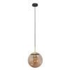 PENDELLEUCHTE Bollique 25/35-175 cm   - Messingfarben/Schwarz, KONVENTIONELL, Glas/Metall (25/35-175cm)