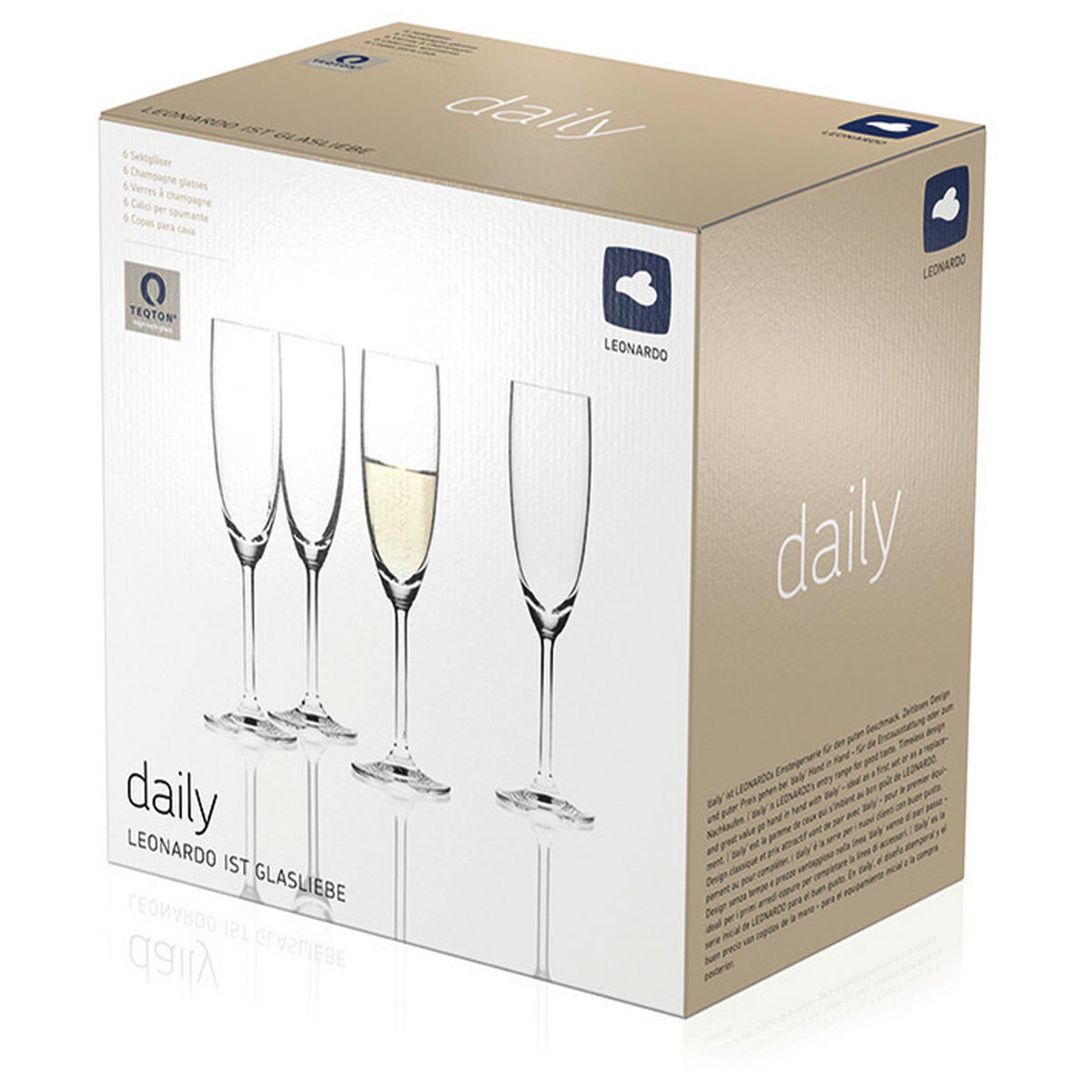 GLÄSERSET 6-teilig  - Klar, KONVENTIONELL, Glas (0,215cm) - Leonardo