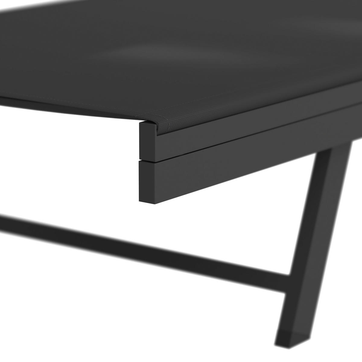 LEŽALJKA  crna  metal, tekstil      - crna, Basics, metal/tekstil (64/30/197cm) - Ambia Garden