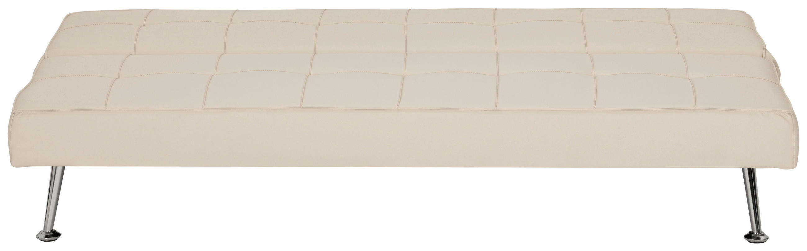 SCHLAFSOFA Lederlook Creme  - Silberfarben/Creme, Basics, Textil/Metall (179/74/91cm) - P & B