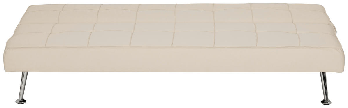 SCHLAFSOFA Lederlook Creme  - Silberfarben/Creme, Basics, Textil/Metall (179/74/91cm) - P & B