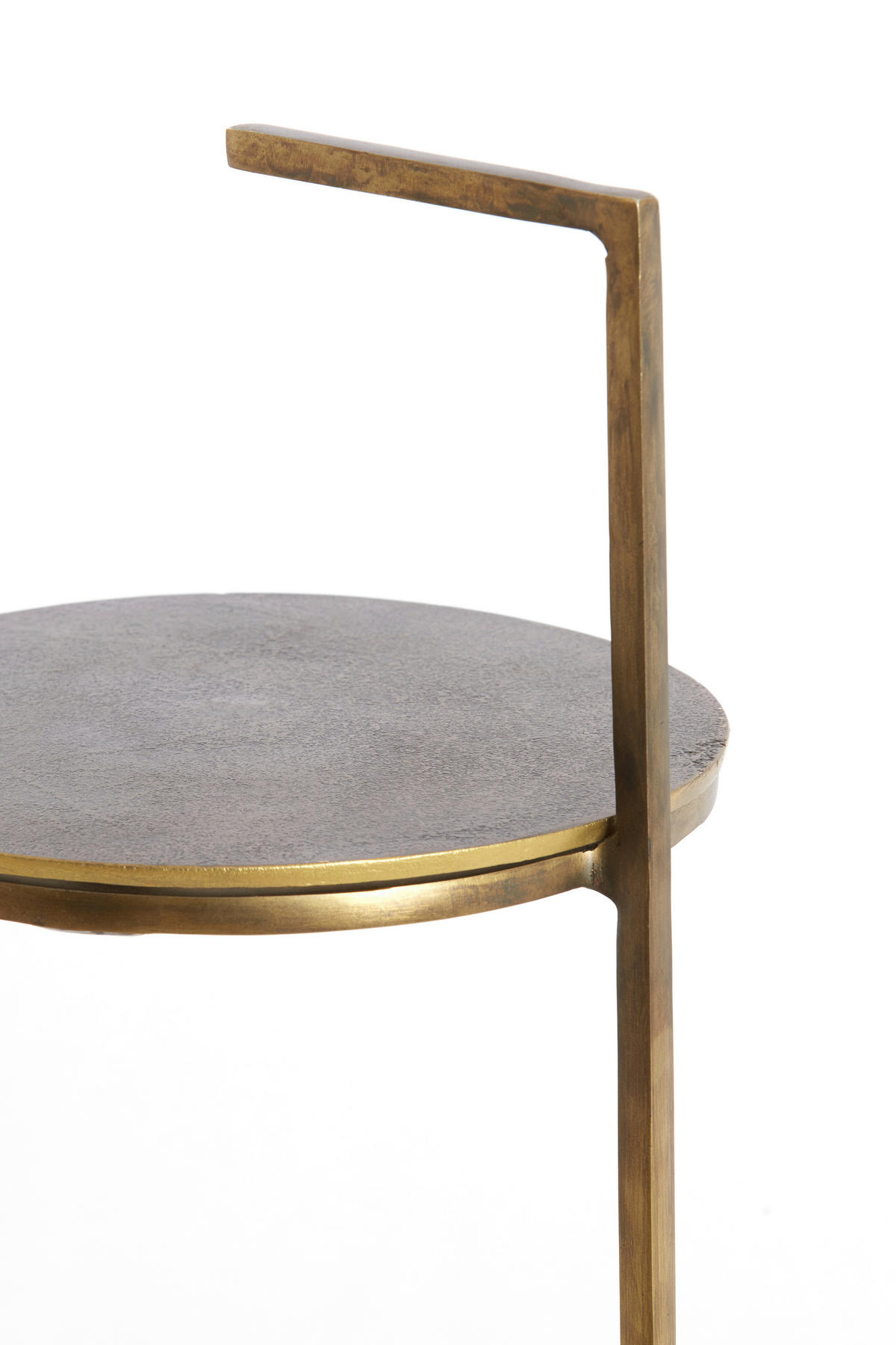 BEISTELLTISCH 26/26/76 cm LEDA Sandfarben, Dunkelbraun, Bronzefarben rund  - Sandfarben/Dunkelbraun, Trend, Stein/Metall (26/26/76cm) - Light & Living