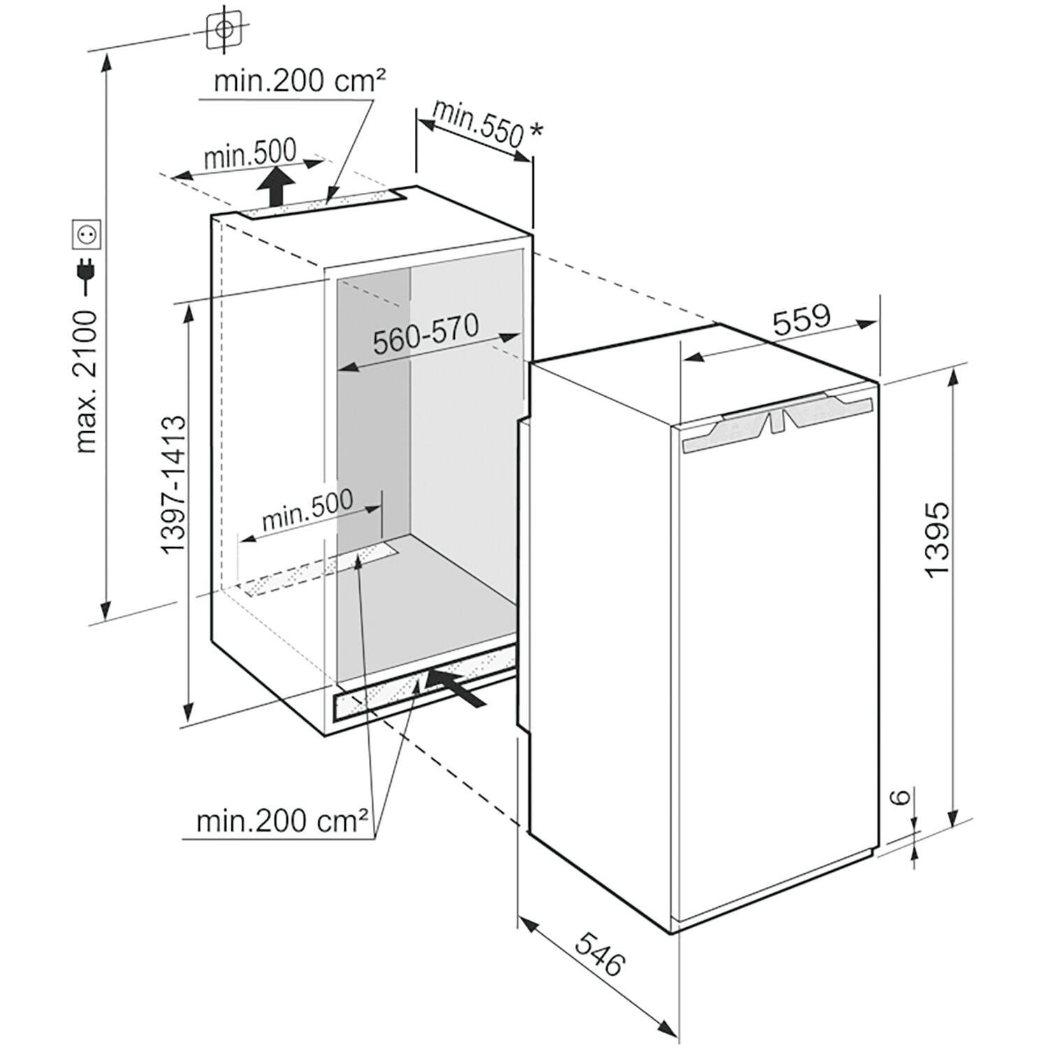 KÜHLSCHRANK 56,-57/139-142/55 cm IRBC 4521  - Weiß, Basics, Kunststoff/Metall (56,-57/139-142/55cm) - Liebherr