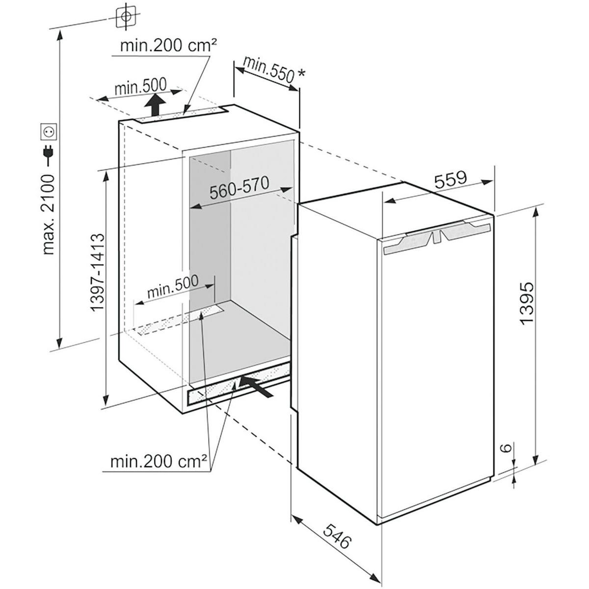 KÜHLSCHRANK 56,-57/139-142/55 cm IRBC 4521  - Weiß, Basics, Kunststoff/Metall (56,-57/139-142/55cm) - Liebherr