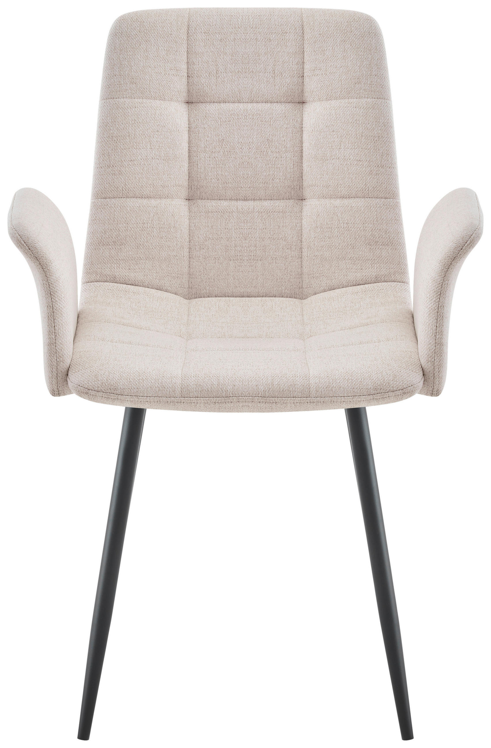 ARMLEHNSTUHL  in Eisen Webstoff  - Beige/Schwarz, MODERN, Textil/Metall (59/87,5/54,5cm) - Stylife