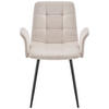 ARMLEHNSTUHL  in Eisen Webstoff  - Beige/Schwarz, MODERN, Textil/Metall (59/87,5/54,5cm) - Stylife