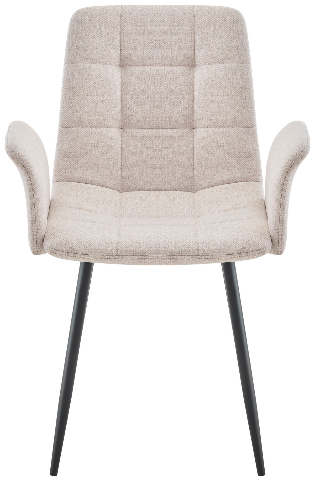 ARMLEHNSTUHL  in Eisen Webstoff  - Beige/Schwarz, MODERN, Textil/Metall (59/87,5/54,5cm) - Stylife