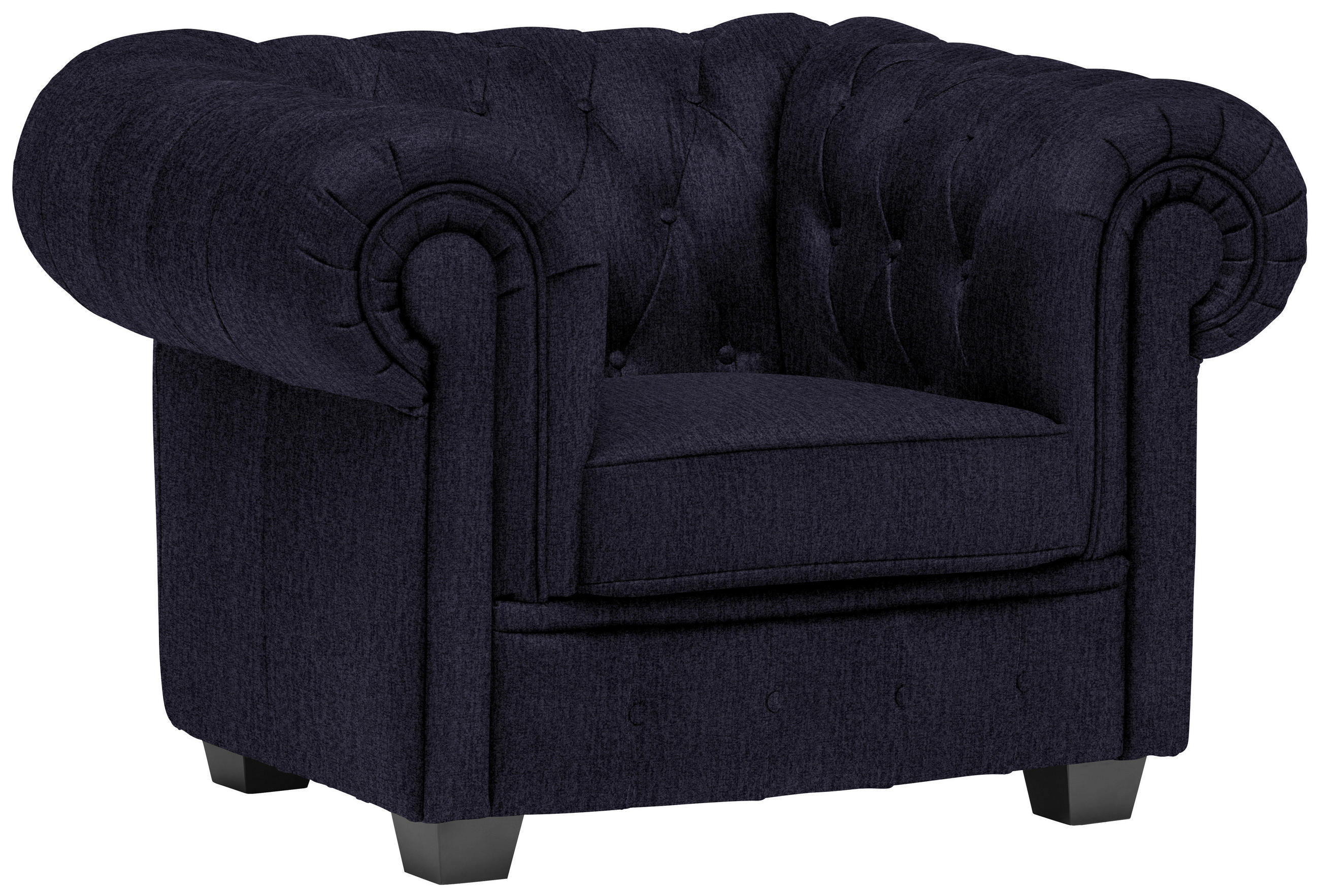 CHESTERFIELD-SESSEL - Wengefarben/Schwarz, LIFESTYLE, Holz/Textil (115/76,5/96cm) - Landscape