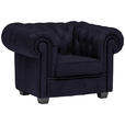 CHESTERFIELD-SESSEL - Wengefarben/Schwarz, LIFESTYLE, Holz/Textil (115/76,5/96cm) - Landscape