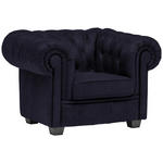 CHESTERFIELD-SESSEL - Wengefarben/Schwarz, LIFESTYLE, Holz/Textil (115/76,5/96cm) - Landscape